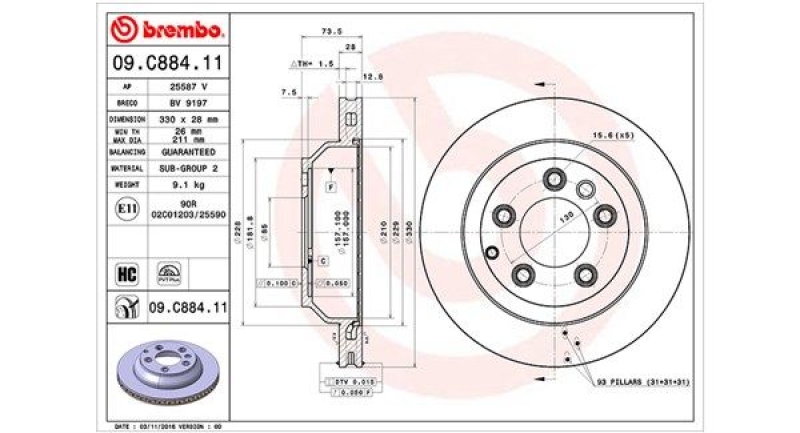 2x MAGNETI MARELLI Bremsscheibe