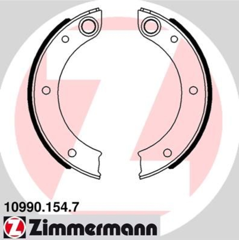 ZIMMERMANN Brake Shoe Set, parking brake