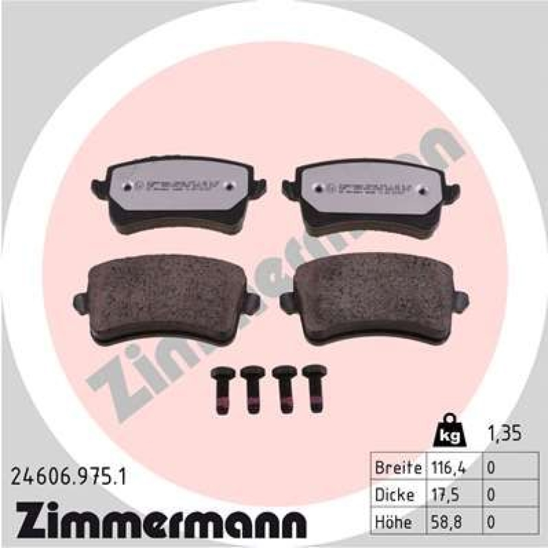 ZIMMERMANN Bremsbelagsatz, Scheibenbremse rd:z