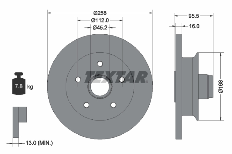 2x TEXTAR Bremsscheibe 92053000