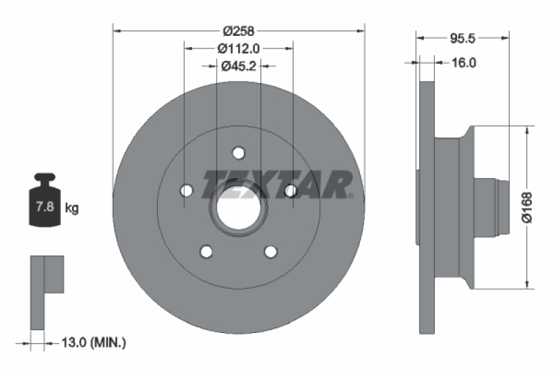 2x TEXTAR Bremsscheibe