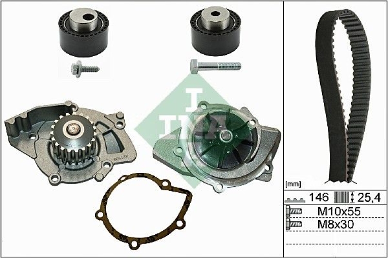 INA Water Pump & Timing Belt Set
