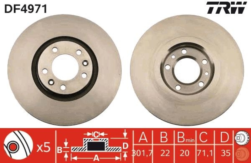 2x TRW Bremsscheibe