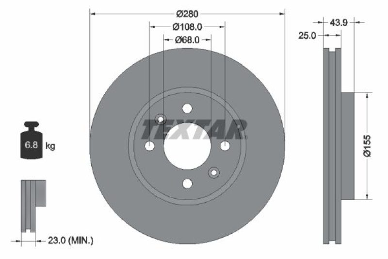 2x TEXTAR Bremsscheibe