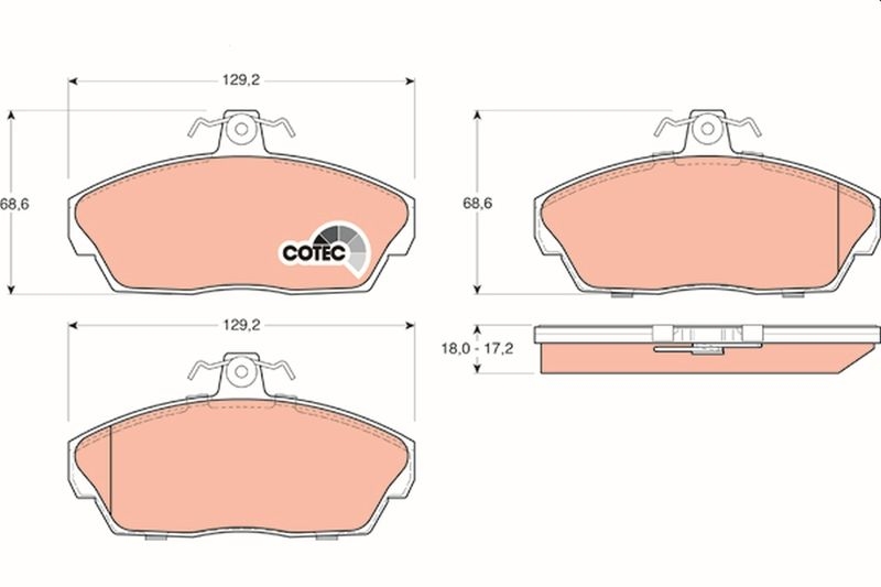 TRW Bremsbelagsatz, Scheibenbremse COTEC GDB1319