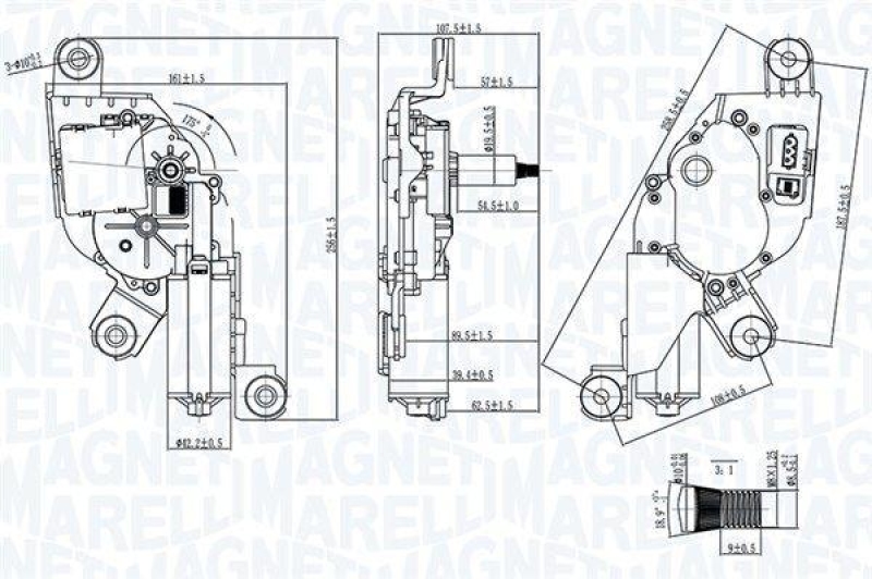 MAGNETI MARELLI Wischermotor 64371000010