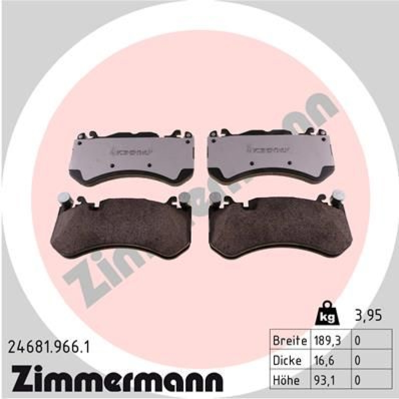 ZIMMERMANN Brake Pad Set, disc brake rd:z