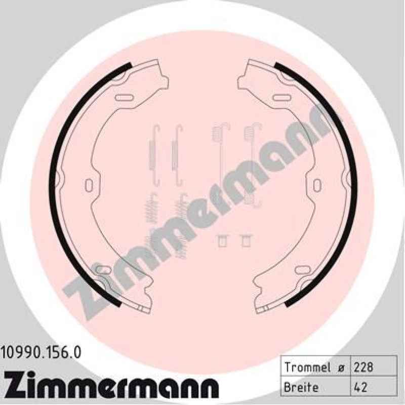 ZIMMERMANN Brake Shoe Set, parking brake