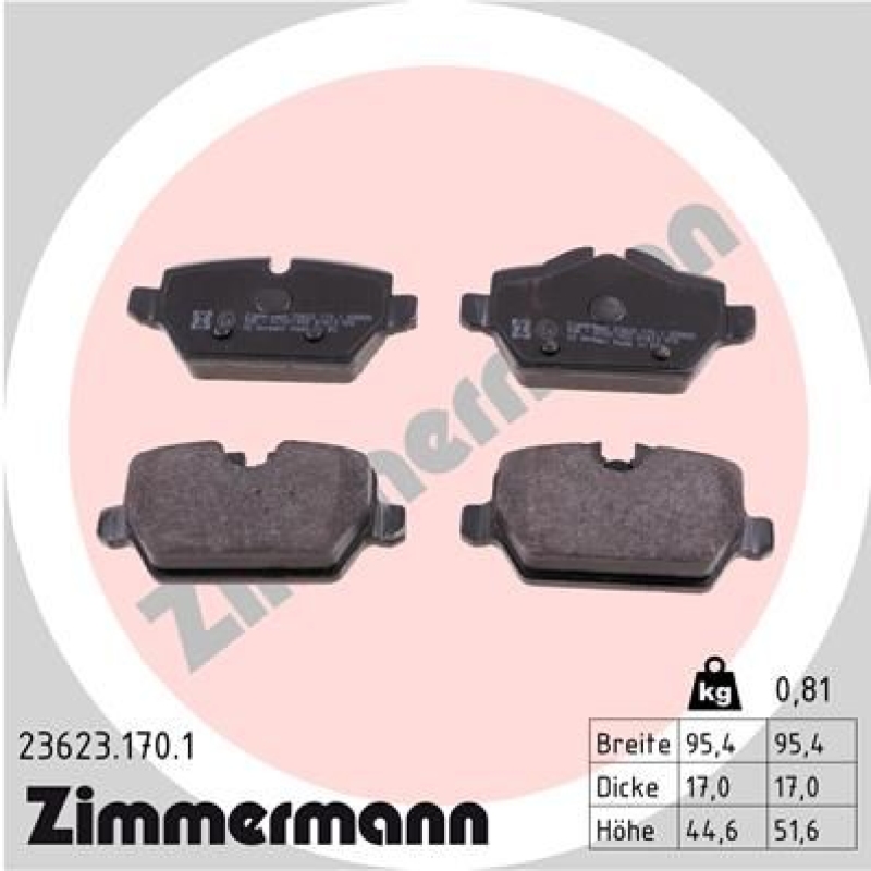 ZIMMERMANN Bremsbelagsatz, Scheibenbremse