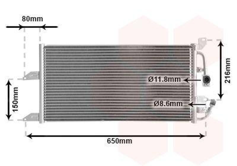 VAN WEZEL Condenser, air conditioning