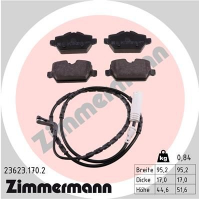 ZIMMERMANN Bremsbelagsatz, Scheibenbremse