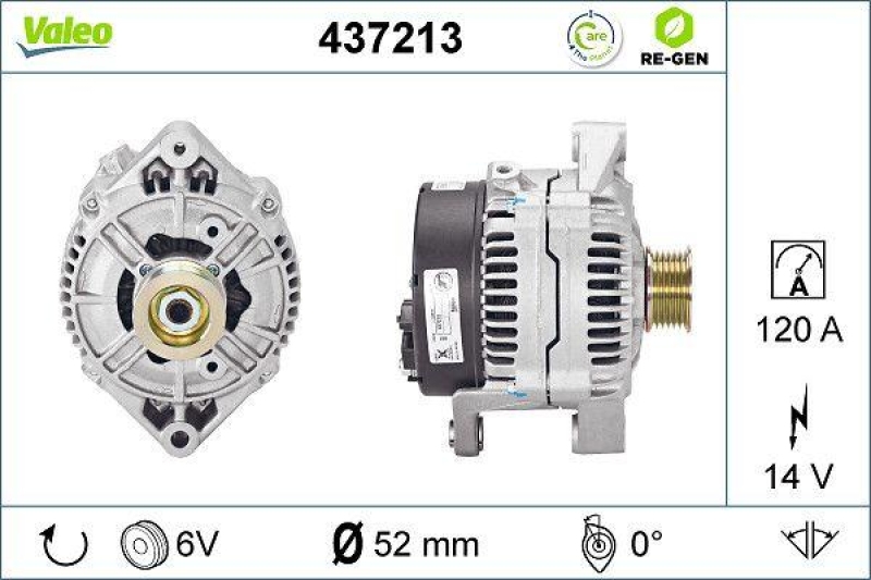 VALEO Alternator VALEO RE-GEN REMANUFACTURED