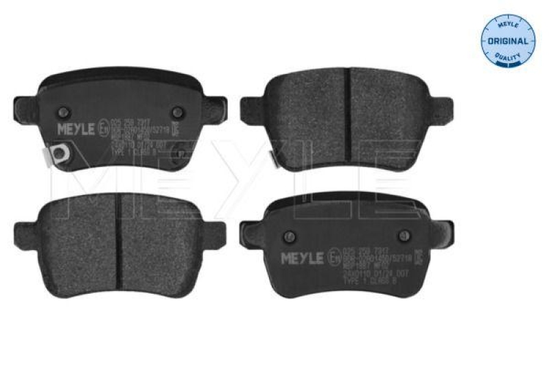MEYLE Bremsbelagsatz, Scheibenbremse MEYLE-ORIGINAL: True to OE. 025 259 7317