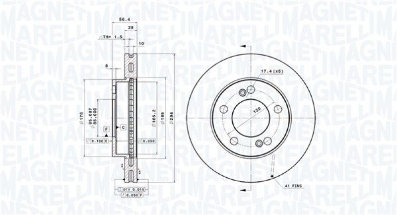 2x MAGNETI MARELLI Bremsscheibe