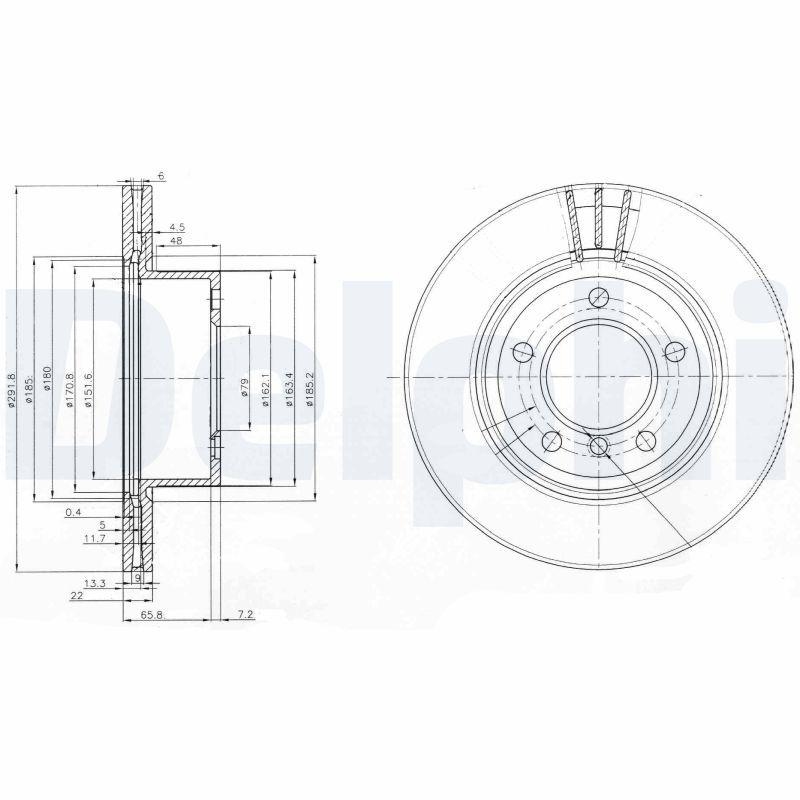 2x DELPHI Bremsscheibe BG3900C