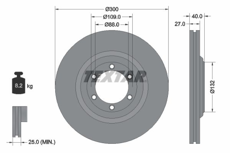 2x TEXTAR Bremsscheibe PRO