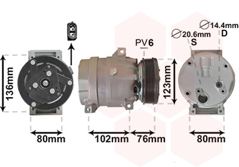 VAN WEZEL Compressor, air conditioning