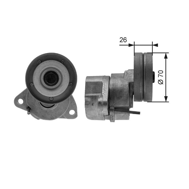 GATES Tensioner Pulley, V-ribbed belt DriveAlign®