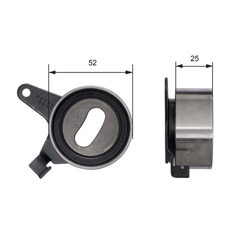 GATES Tensioner Pulley, timing belt PowerGrip®