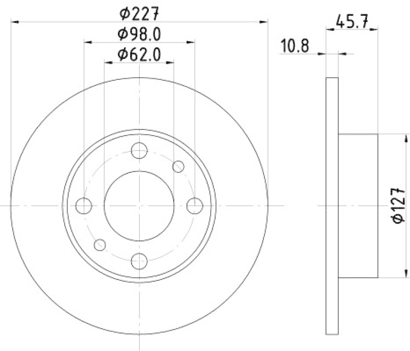2x HELLA Brake Disc