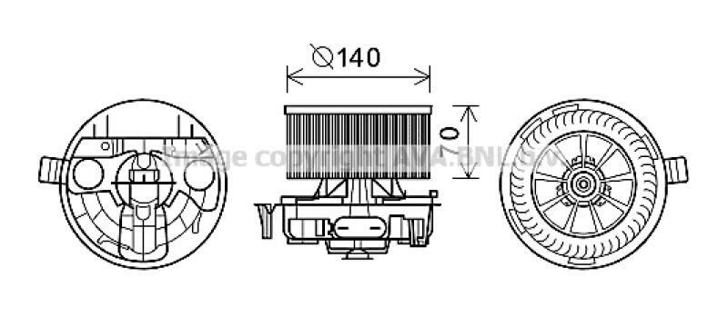 AVA QUALITY COOLING Electric Motor, interior blower