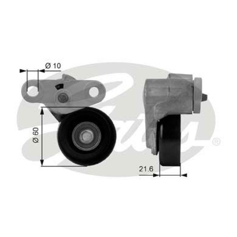 GATES Tensioner Pulley, V-ribbed belt DriveAlign®