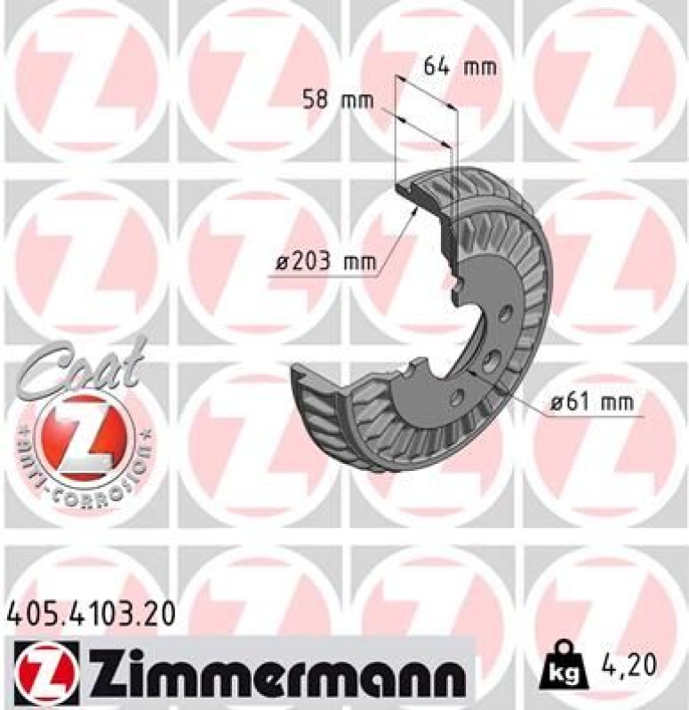 2x ZIMMERMANN Bremstrommel COAT Z