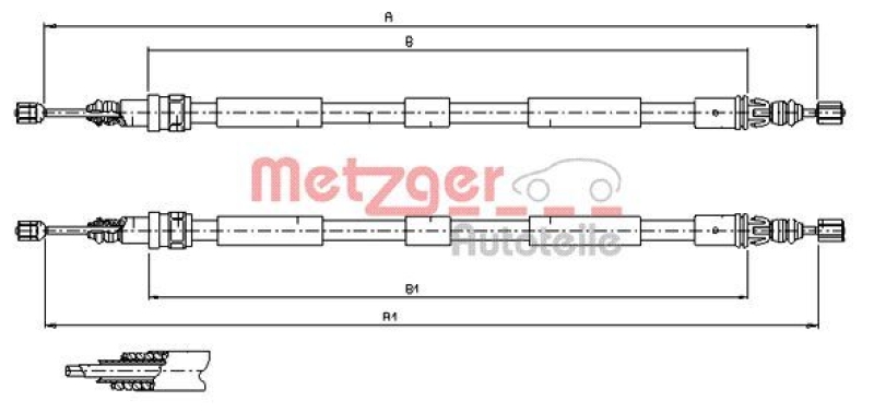 METZGER Cable, parking brake COFLE