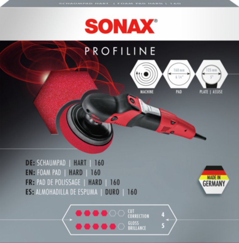 SONAX Attachment, polishing machine Polishing sponge red 160 (hard)