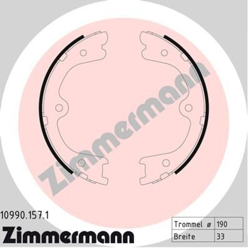 ZIMMERMANN Brake Shoe Set, parking brake