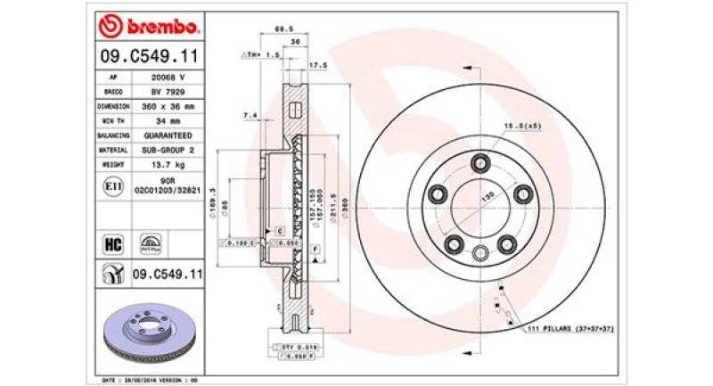 2x MAGNETI MARELLI Bremsscheibe