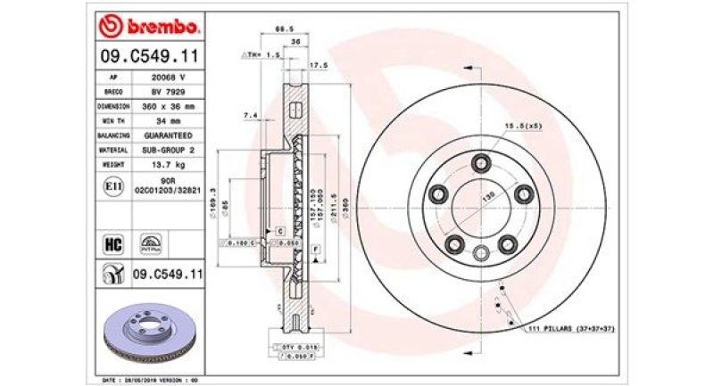 2x MAGNETI MARELLI Bremsscheibe