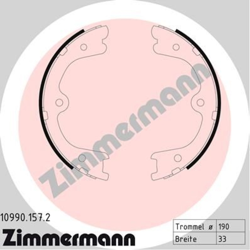 ZIMMERMANN Brake Shoe Set, parking brake