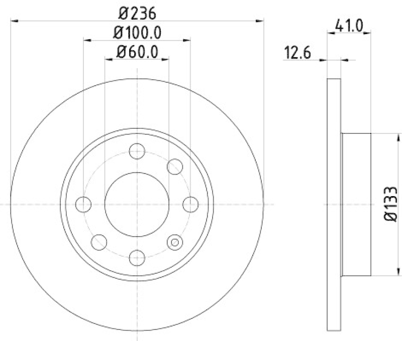 2x HELLA Brake Disc PRO