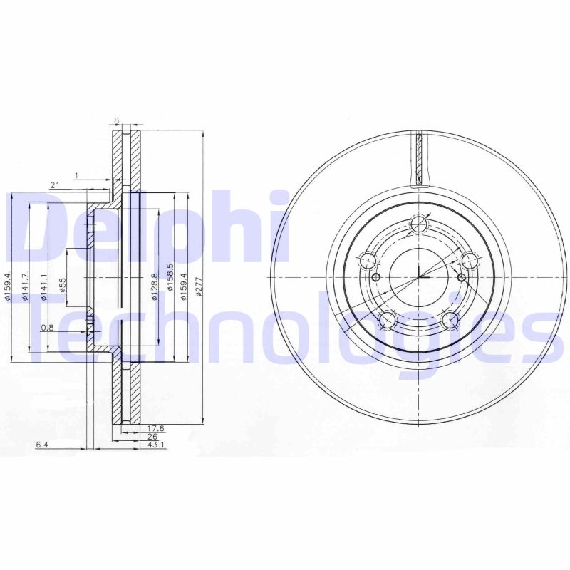 2x DELPHI Bremsscheibe