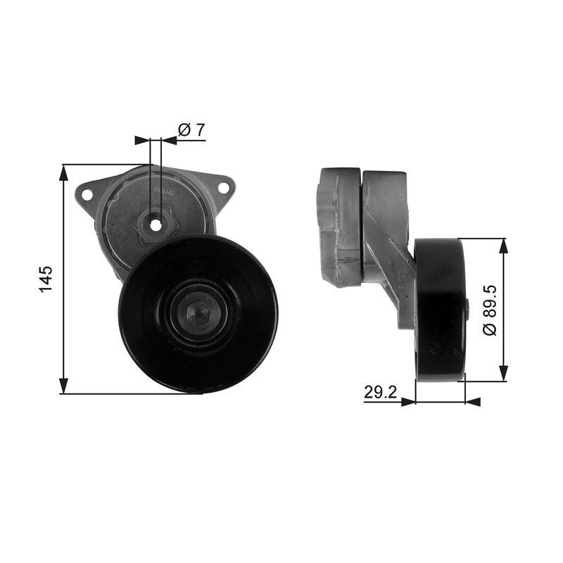 GATES Belt Tensioner, V-ribbed belt DriveAlign®