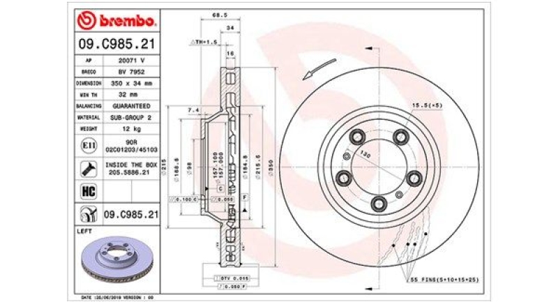 2x MAGNETI MARELLI Bremsscheibe