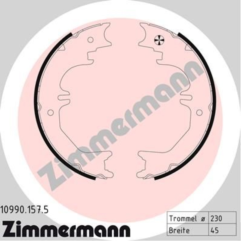 ZIMMERMANN Brake Shoe Set, parking brake
