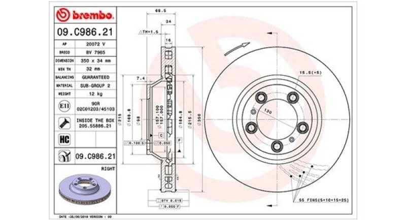 2x MAGNETI MARELLI Bremsscheibe