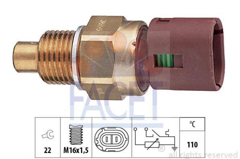 FACET Sensor, Kühlmitteltemperatur Made in Italy - OE Equivalent