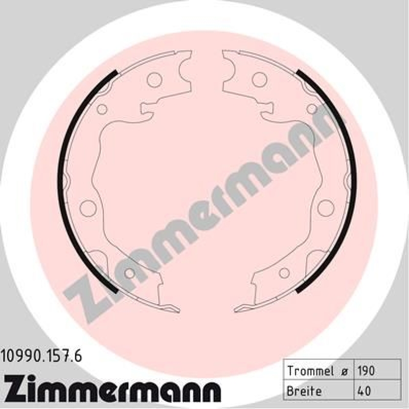 ZIMMERMANN Brake Shoe Set, parking brake