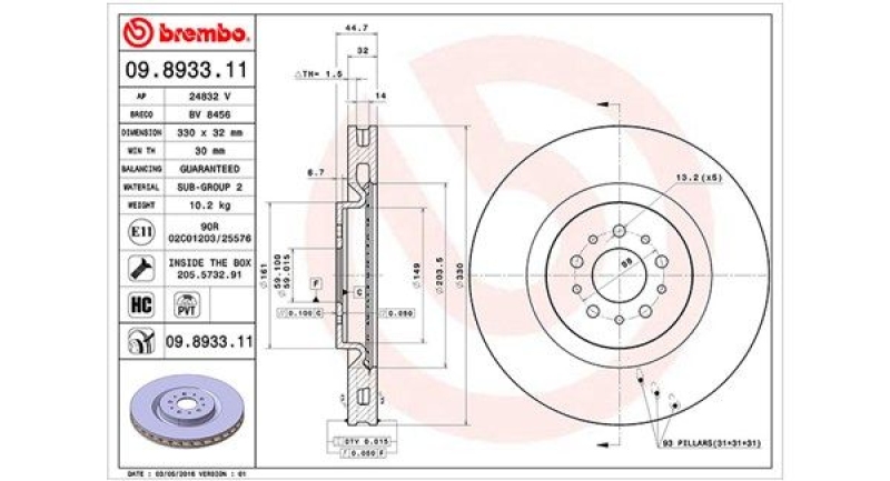 2x MAGNETI MARELLI Bremsscheibe