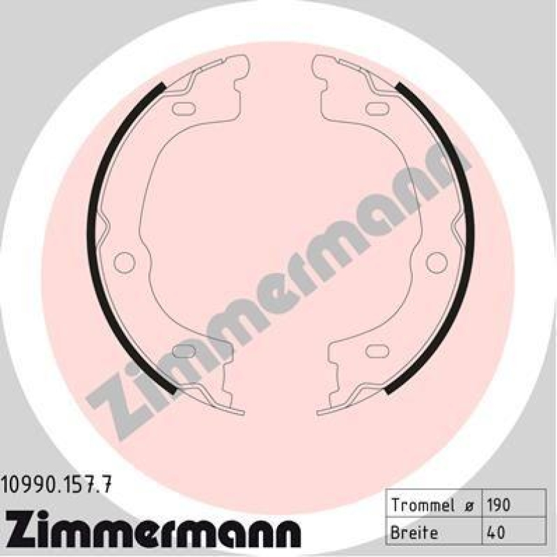 ZIMMERMANN Brake Shoe Set, parking brake