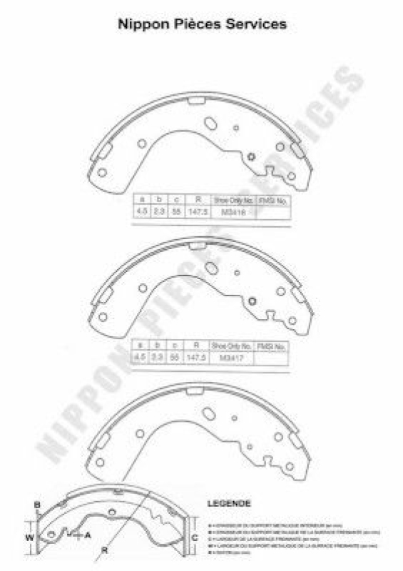 NPS Brake Shoe Set