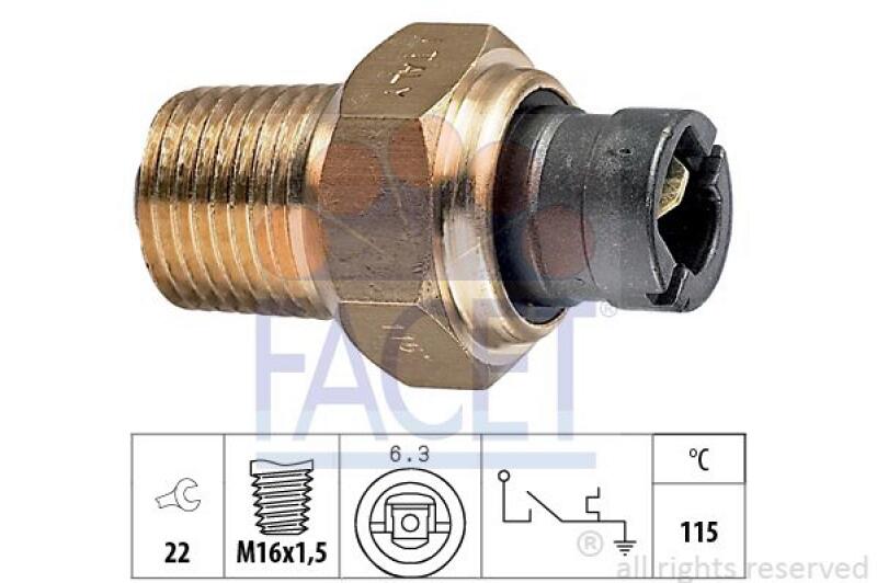 FACET Temperature Switch, coolant warning lamp Made in Italy - OE Equivalent