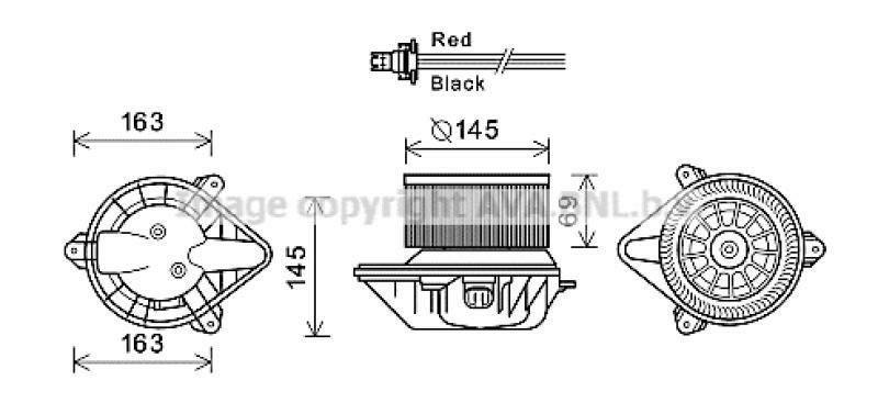 AVA QUALITY COOLING Electric Motor, interior blower