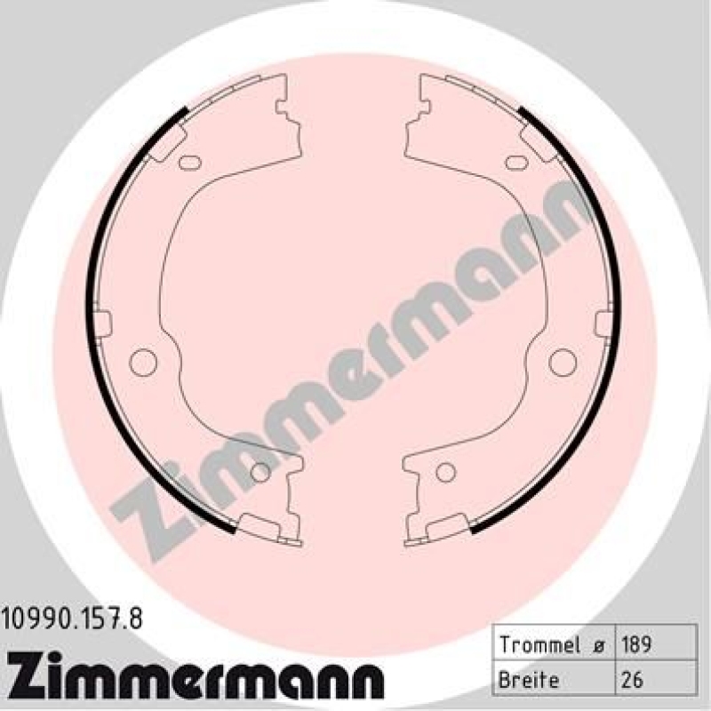 ZIMMERMANN Brake Shoe Set, parking brake