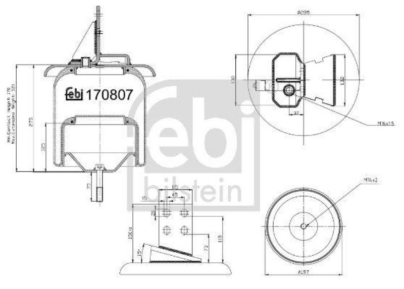 FEBI BILSTEIN Federbalg, Luftfederung 170807