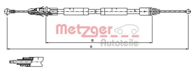 METZGER Seilzug, Feststellbremse 116805
