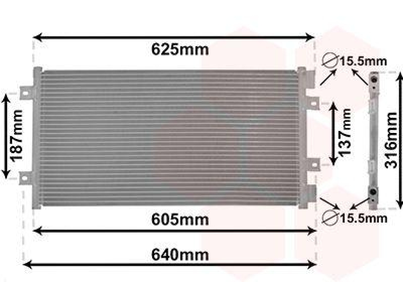 VAN WEZEL Condenser, air conditioning